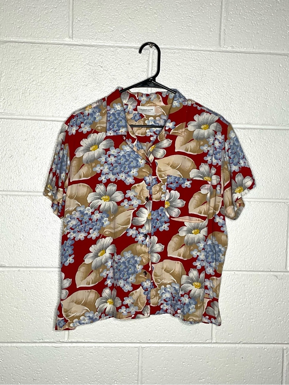 < Vintage Liz Claiborne Floral Hawaiian Short Sleeve Button Up >